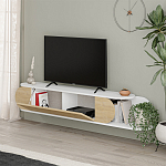 ТВ-тумба подвесная белая с полкой и откидной дверцей цвета древесины TONE TV STAND WHITE варинант исполнения - 3 | Loft Concept в Рязани