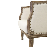 Кресло низкое с мягкой обивкой из льна на 4-х деревянных ножках Emile Armchair beige варинант исполнения - 4 | Loft Concept в Рязани