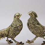 Статуэтка бронзовая пара Фазаны золотые Bronze Birds варинант исполнения - 3 | Loft Concept в Рязани