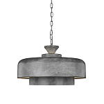 Подвесной светильник с массивным круглым стальным плафоном серого цвета в индустриальном стиле на цепи Feiss варинант исполнения - 1 | Loft Concept в Рязани