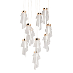 Люстра каскадная с 10-ю прозрачными плафонами Wave Line варинант исполнения - 1 | Loft Concept в Рязани