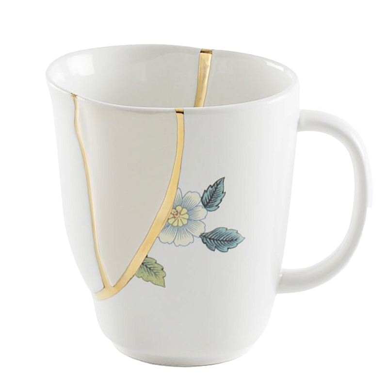 Кружка Seletti Kintsugi Белый Золотой в Рязани | Loft Concept 