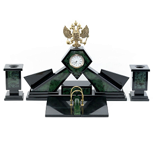 Настольный письменный набор из нефрита Герб России Dignity