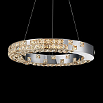 Люстра серебряная в форме кольца с мозаичным хрустальным оформлением Sparks of Crystal варинант исполнения - 2 | Loft Concept в Рязани