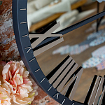 Часы настенные зеркальные с серебряным металлическим циферблатом Mirror Tower Clock варинант исполнения - 2 | Loft Concept в Рязани