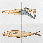 Плитка с узором Рыба Русалка варинант исполнения - 1 | Loft Concept в Рязани