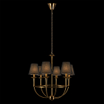 Люстра на металлическом основании бронзового цвета с 6-ю черными конусовидными абажурами Dignity варинант исполнения - 3 | Loft Concept в Рязани