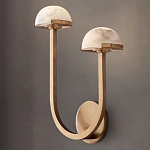 Бра с 2-мя мраморными плафонами на латунном корпусе Light Warm Light варинант исполнения - 4 | Loft Concept в Рязани