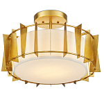 Потолочный светильник круглый с каркасом в форме треугольников и тканевым абажуром Brutal Light варинант исполнения - 3 | Loft Concept в Рязани