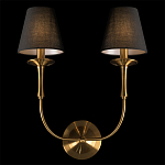 Бра с металлическим основанием бронзового цвета и 2-мя черными конусовидными абажурами Dignity варинант исполнения - 4 | Loft Concept в Рязани