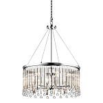 Люстра круглая цвета хром с вертикальными стеклянными трубками и круглыми подвесками Kichler варинант исполнения - 1 | Loft Concept в Рязани