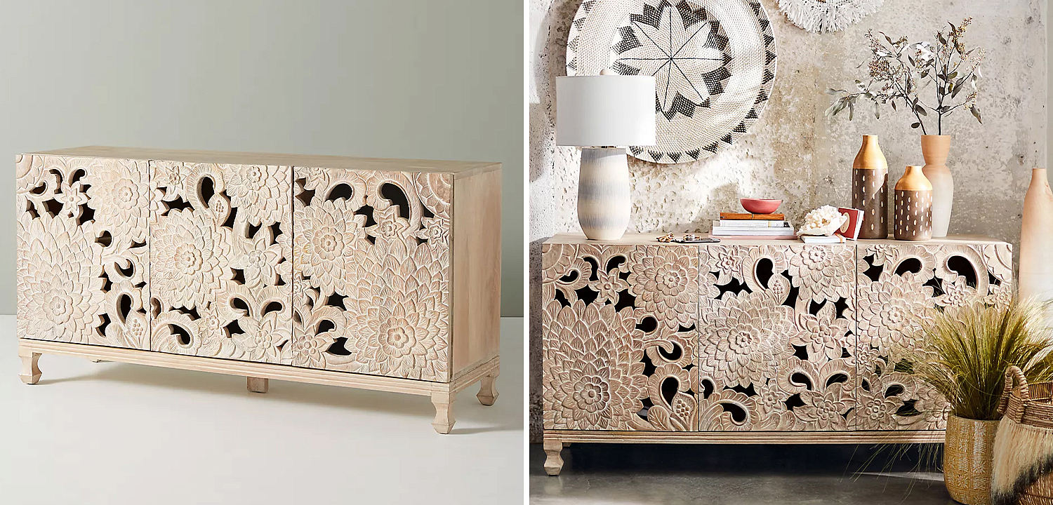 Буфет Handcarved Lotus Media Console Буфет Handcarved Lotus Media Console - Loft-Concept в Рязани
