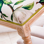 Банкетка из натурального бука золотистая с изображением птиц и цветов Blooming Bird варинант исполнения - 3 | Loft Concept в Рязани