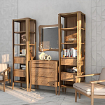 Витрина правая из массива дуба с 5-ю полками и 2-мя ящиками Tasteful Furniture варинант исполнения - 3 | Loft Concept в Рязани