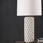 Настольная лампа покрытая лепестками белых цветов Fancy Calla Lily варинант исполнения - 3 | Loft Concept в Рязани