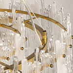 Люстра круглая с прозрачными стержнями разной длины Textured Glass Chandelier варинант исполнения - 10 | Loft Concept в Рязани