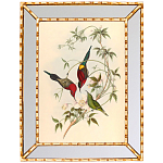 Постер с изображением птиц и цветов в зеркальной раме Blooming Birds Poster варинант исполнения - 2 | Loft Concept в Рязани