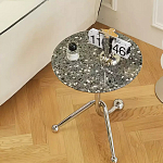 Дизайнерский журнальный стол с круглой столешницей на изогнутых стальных ножках Obafaby варинант исполнения - 2 | Loft Concept в Рязани