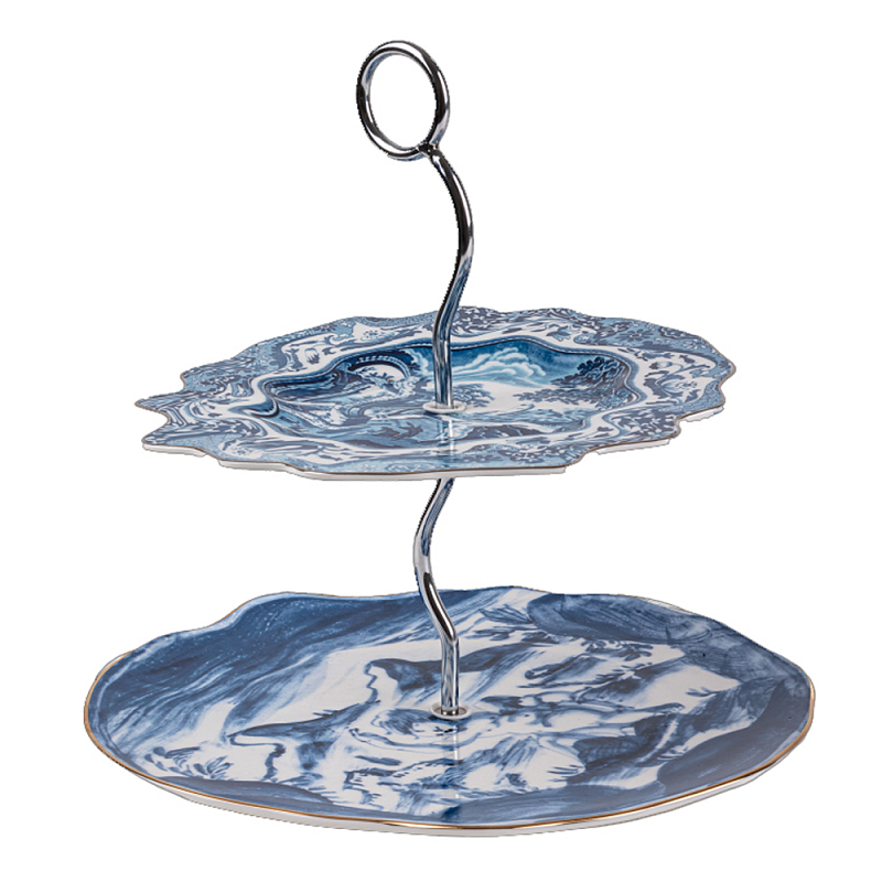 Сервировочная подставка Seletti Cake Stand Белый Синий Сервировочная подставка Seletti Cake Stand Белый Синий в Рязани | Loft Concept