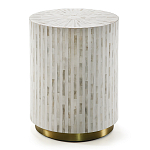 Круглый приставной столик с инкрустацией RADIAL BONE INLAY SIDE TABLE варинант исполнения - 3 | Loft Concept в Рязани