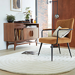 Кресло бархатное с подлокотниками на металлическом каркасе Oriel Retro Armchair варинант исполнения - 6 | Loft Concept в Рязани