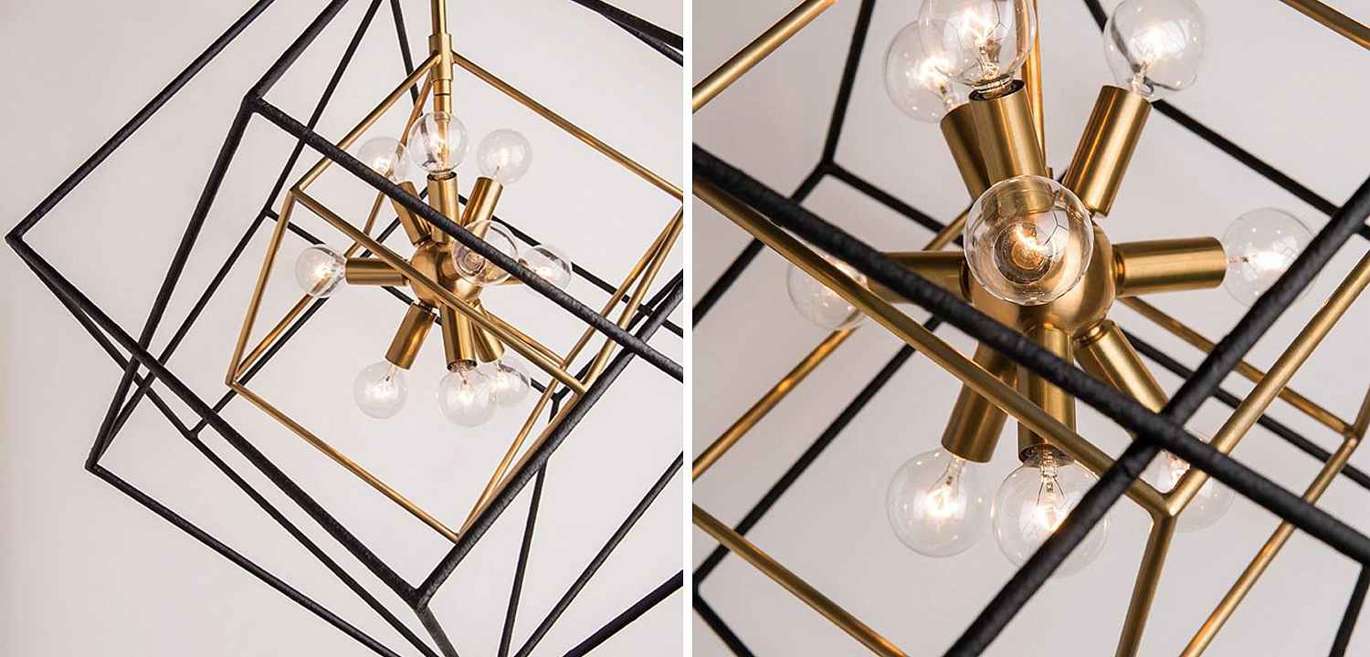 Люстра CUBIST Pendant Black and Gold 9 lamp Люстра CUBIST Pendant Black and Gold 9 lamp - Loft-Concept в Рязани