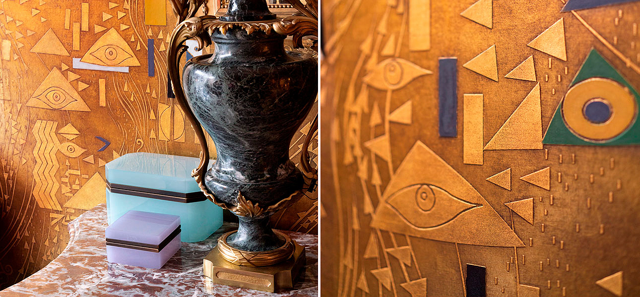Обои ручная роспись Klimt Polished Gold bas relief gilded paper Обои ручная роспись Klimt Polished Gold bas relief gilded paper - Loft-Concept в Рязани