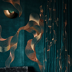 Обои с вышивкой ручной работы Plume Original colourway on velvet варинант исполнения - 1 | Loft Concept в Рязани