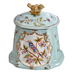 Шкатулка голубого цвета с рисунком и состаренным эффектом Eden Garden варинант исполнения - 2 | Loft Concept в Рязани