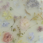 Круглый поднос из эпоксидной смолы с цветами белый Epoxy Resin Flowers Tray White варинант исполнения - 2 | Loft Concept в Рязани