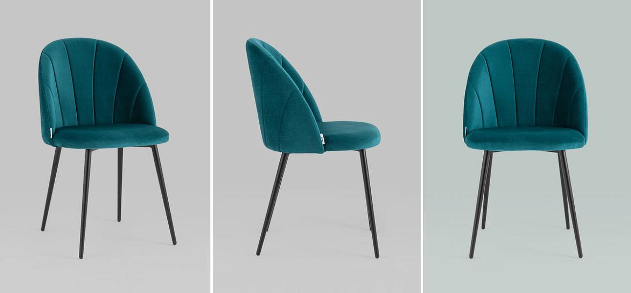 Стул Balsari S Chair Темно-Бирюзовый Велюр Стул Balsari S Chair Темно-Бирюзовый Велюр - Loft-Concept в Рязани