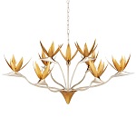 Люстра с плафонами в виде цветов Golden Bird of Paradise варинант исполнения - 3 | Loft Concept в Рязани