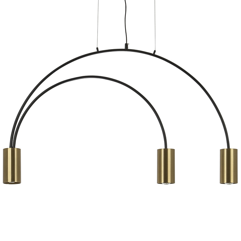 Линейный светильник с дугообразным каркасом Daviau Linear Arch Light 3 Черный Латунь Линейный светильник с дугообразным каркасом Daviau Linear Arch Light 3 Черный Латунь в Рязани | Loft Concept