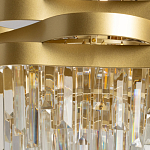 Люстра цвета матового золота с металлическими лентами и длинными прозрачными подвесками Gilded Waves варинант исполнения - 4 | Loft Concept в Рязани