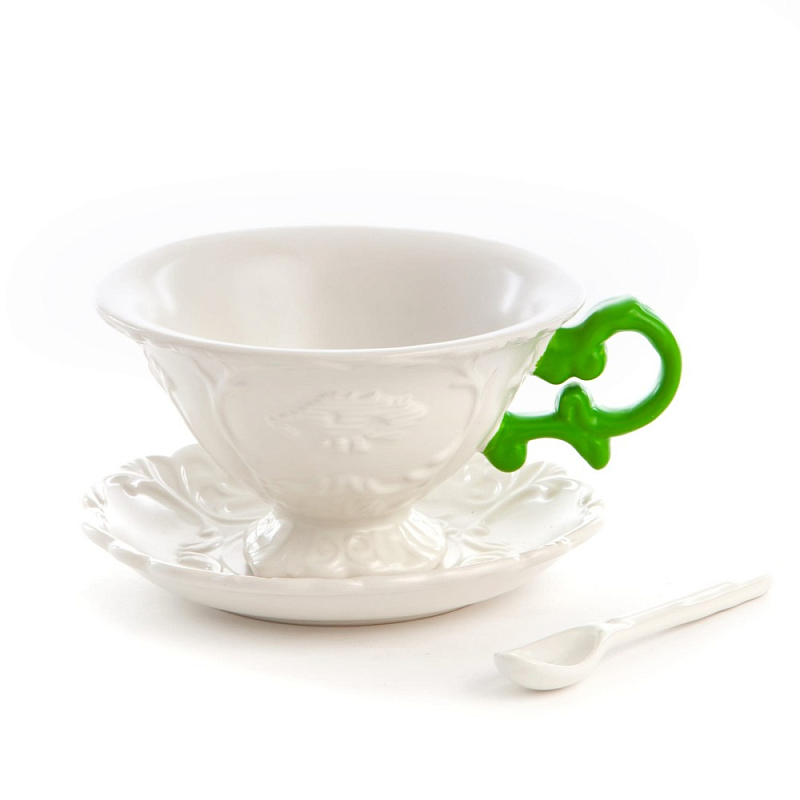 Чайная пара Seletti I-Tea Green Белый Зеленый Чайная пара Seletti I-Tea Green Белый Зеленый в Рязани | Loft Concept