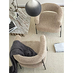Кресло полукруглое мягкое с буклированной обивкой Armchair with Boucle Upholstery варинант исполнения - 8 | Loft Concept в Рязани
