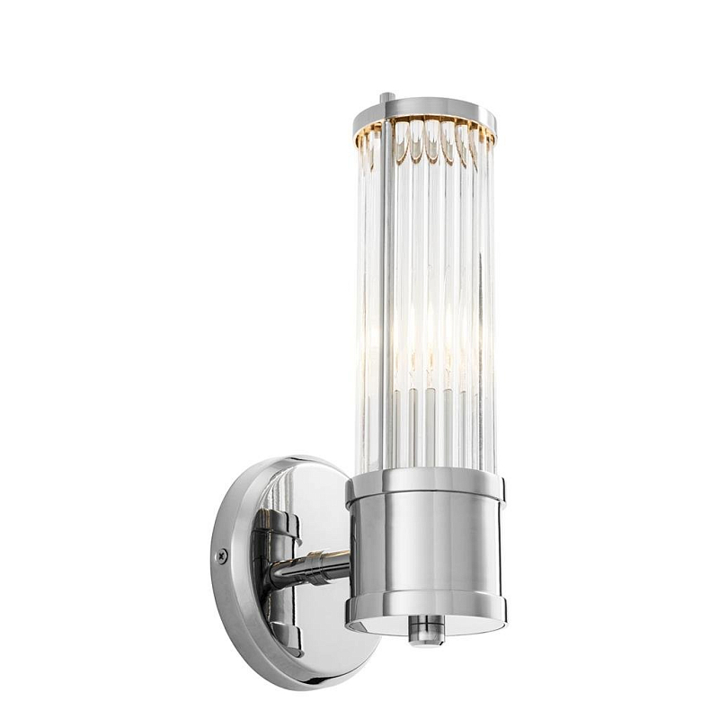 Бра Wall Lamp Claridges Single Nickel Никель Прозрачное Стекло Бра Wall Lamp Claridges Single Nickel Никель Прозрачное Стекло в Рязани | Loft Concept