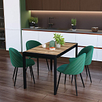 Стол обеденный раздвижной с прямоугольной столешницей на четырех черных ножках Blair варинант исполнения - 9 | Loft Concept в Рязани