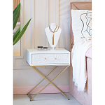 Приставной столик с выдвижным ящиком  White Table Carved Pattern варинант исполнения - 8 | Loft Concept в Рязани