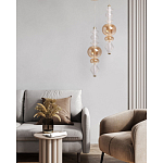 Подвесной светильник с вертикальной композицией из прозрачных и янтарных стеклянных шаров и ромбов Gabriel Scott Luna варинант исполнения - 11 | Loft Concept в Рязани