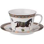 Чайный сервиз из фарфора с изображением лошадей на 6 персон 15 предметов Porcelain Horse Set  варинант исполнения - 1 | Loft Concept в Рязани