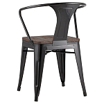 Черный глянцевый стул с сиденьем из натурального дерева TOLIX варинант исполнения - 5 | Loft Concept в Рязани