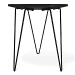 Стол журнальный c круглой столешницей из стекла серого цвета Gray and Gold Marble варинант исполнения - 4 | Loft Concept в Рязани