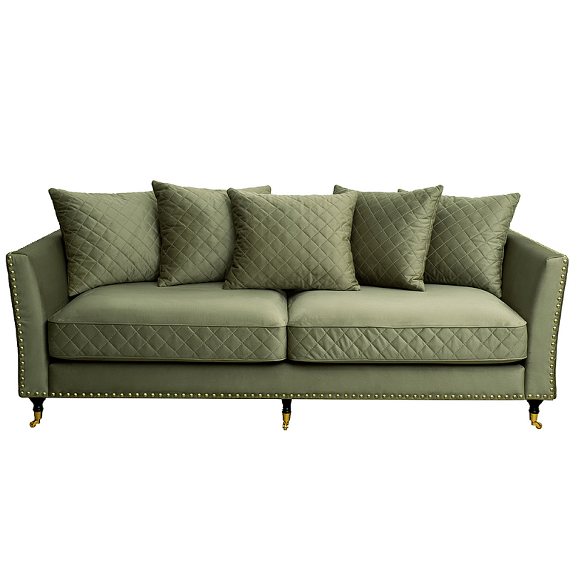 Диван Giorgio Sofa трехместный велюровый Оливковый Темно-синий Диван Giorgio Sofa трехместный велюровый Оливковый Темно-синий в Рязани | Loft Concept