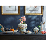 Блюдо овальное из голубого фарфора с ручками в виде бабочек и цветочным рисунком Blue Garden варинант исполнения - 4 | Loft Concept в Рязани