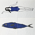 Плитка с узором Рыба пловчиха варинант исполнения - 1 | Loft Concept в Рязани