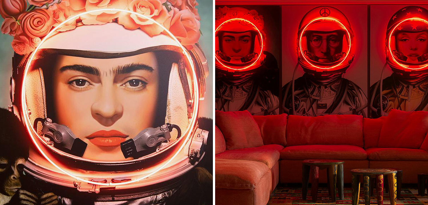 Неоновый постер Фрида Кало в Скафандре Space Girl Frida Неоновый постер Фрида Кало в Скафандре Space Girl Frida - Loft-Concept в Рязани