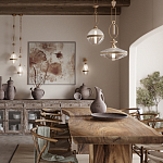 Подвесной светильник с круглым прозрачным плафоном и декоративной каменной вставкой Tectona  варинант исполнения - 7 | Loft Concept в Рязани