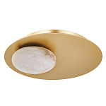 Бра с овальным основанием золотого цвета  и плафоном из алебастра Shaw Lighting варинант исполнения - 1 | Loft Concept в Рязани