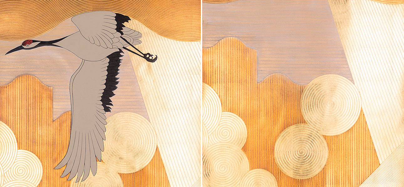 Обои ручная роспись Namban Colourway SC-244 on Deep Rich Gold gilded paper Обои ручная роспись Namban Colourway SC-244 on Deep Rich Gold gilded paper - Loft-Concept в Рязани